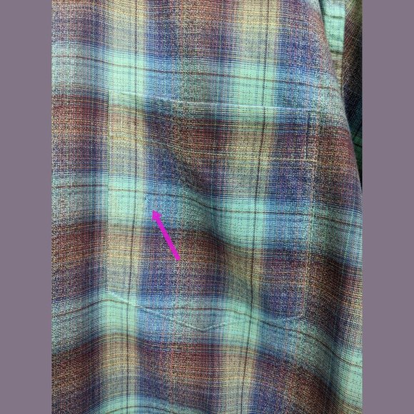 BUGATCHI Size L Mens 100% Cotton Plaid Button Down Dress Shirt in Blue Green - Picture 3 of 10